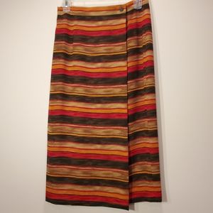 Chaus multi colored striped long skirt, size 6
